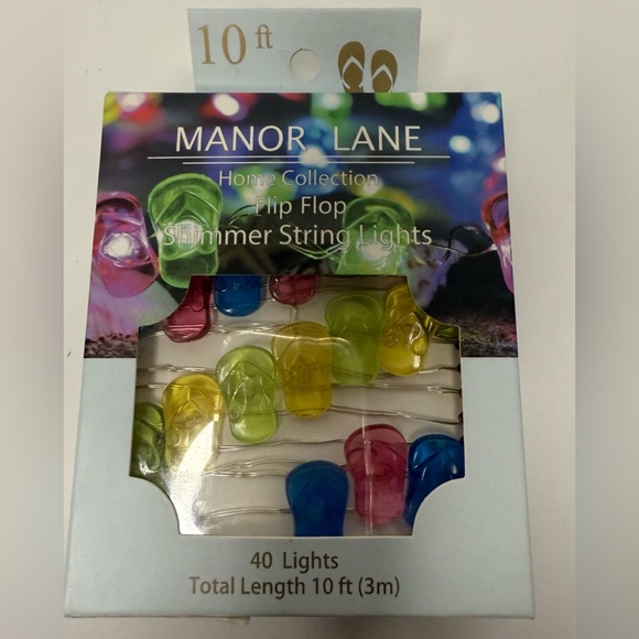 Manor Lane Flip Flop shimmer string lights 40 lights 10ft in length - Picture 1 of 5